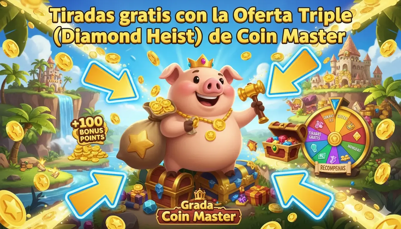 Tiradas gratis con la Oferta Triple Diamond Heist de Coin Master